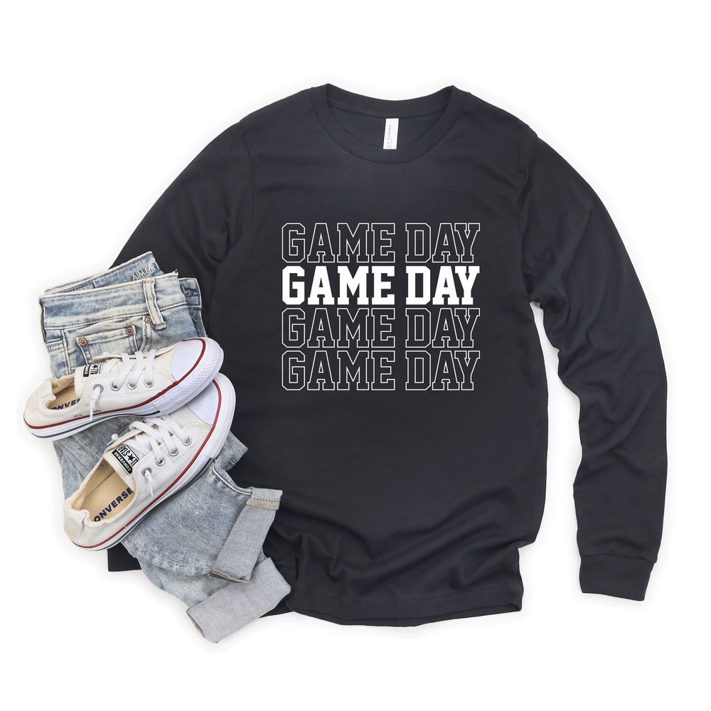 Game Day long sleeve Shirt, Game Day sweatshirt, Football Mom Shirt, Football Shirts For Women, Football Season Shirt, Football Graphic Tee - 2.jpg