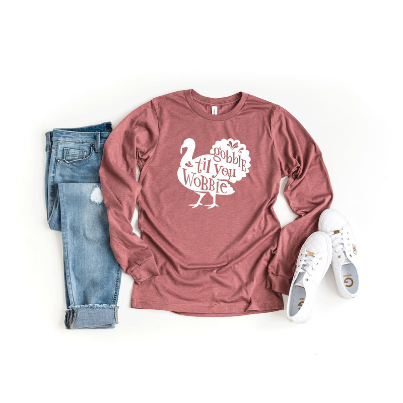 Gobble Til You Wobble Shirt, Thanksgiving Tee Shirt, Funny Turkey Shirt, Thanksgiving Shirt, Mom Thanksgiving, Thanksgiving Shirts For Women - 1.jpg