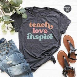 teach love inspire shirt, teacher life shirt, teacher shirt, love teacher shirt, back to school t-shirt, motivational te