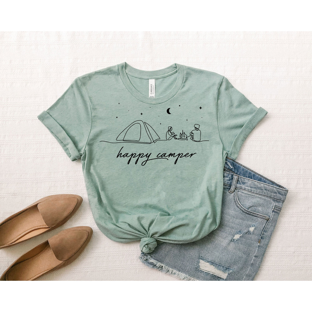 Happy camper Sweatshirts, Adventure shirts, camping life, Camper, camping shirt, Vacation tshirts, Campfire tshirts - 2.jpg