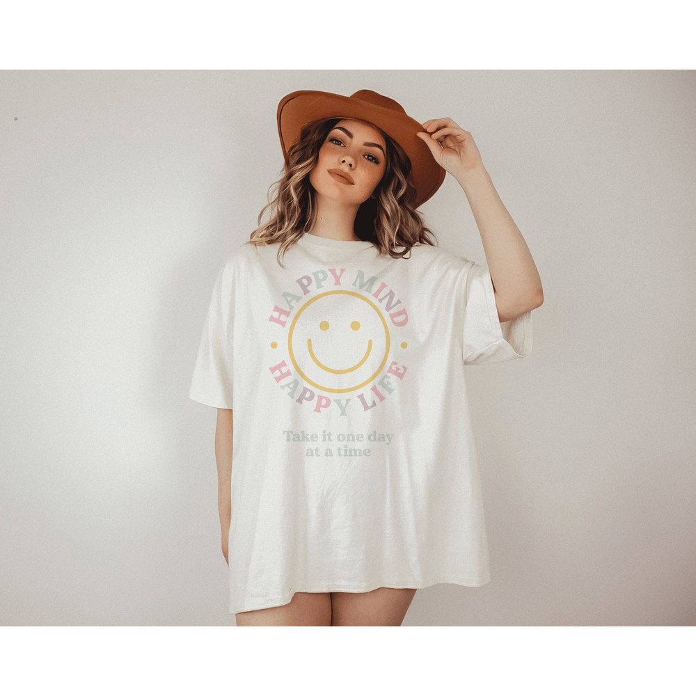 Happy Mind Happy mind T shirt, Aesthetic t shirt, graphic tee, Tumblr tshirt, Trendy Oversized - 1.jpg