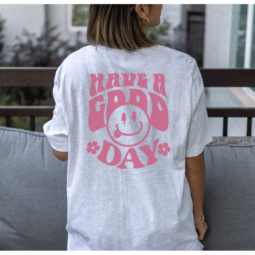 Have a Good Day Graphic Tshirt, Retro Smile Face,Happy Face TSHIRT, Words on Back Trendy Shirt, Preppy T-shirt Aesthetic VSCO Tshirt - 1.jpg