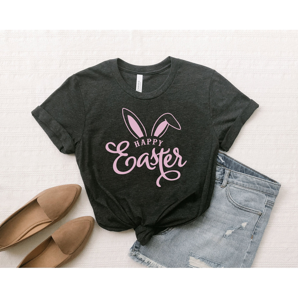 Happy Easter T-Shirt, Easter Bunny Shirt, Easter Graphic tee, Womens Easter Shirt, Mom Shirt, Easter Gift - 3.jpg