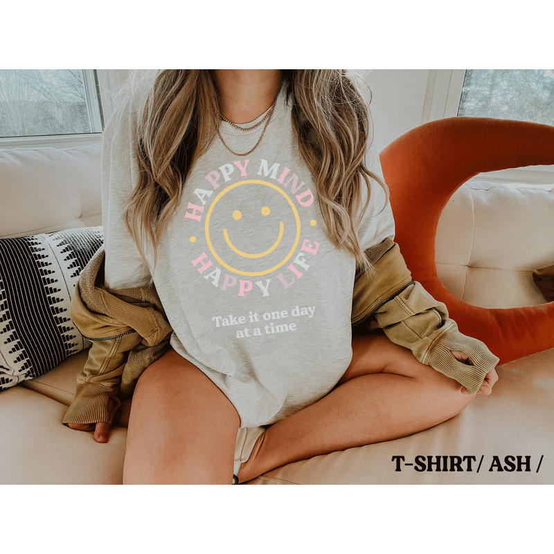 Happy Mind Happy mind T shirt, Aesthetic t shirt, graphic tee, Tumblr tshirt, Trendy Oversized - 3.jpg