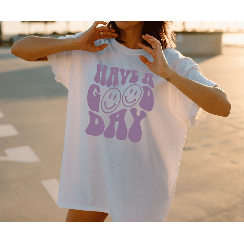 Have a Good Day Graphic Tshirt, Retro Smile Face,Happy Face TSHIRT, Words on Back Trendy Shirt, Preppy T-shirt Aesthetic VSCO Tshirt - 1.jpg
