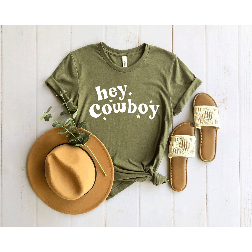 Hey Cowboy Tshirt,  Country Girl Tshirt, Bella Canvas Tshirt, Western Graphic Tee, Cowgirl Shirt - 1.jpg