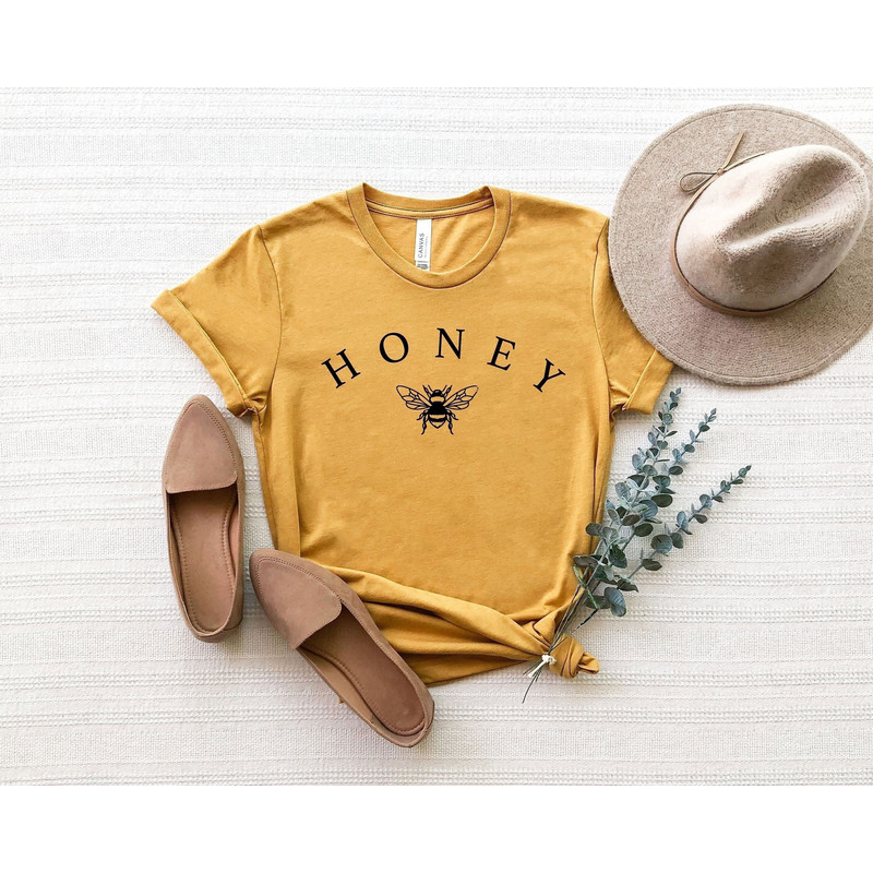 Honey Bee T-shirt, Honey Shirt, Bee Shirt, Bee Botanical Shirt, Nature Shirt, Gift For Her, Wildflower Tshirt, Best Friend Gift - 1.jpg