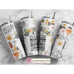 camping rules 20oz skinny tumbler happy camper trailer