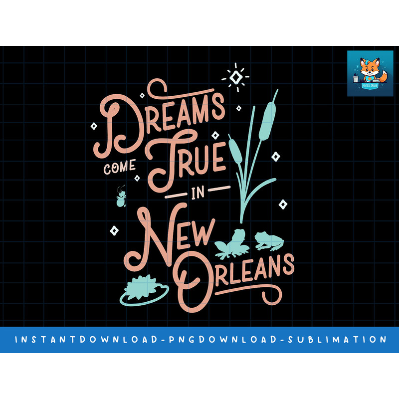 Disney Princess And The Frog Dreams Come True Text png, sublimate, digital print.jpg