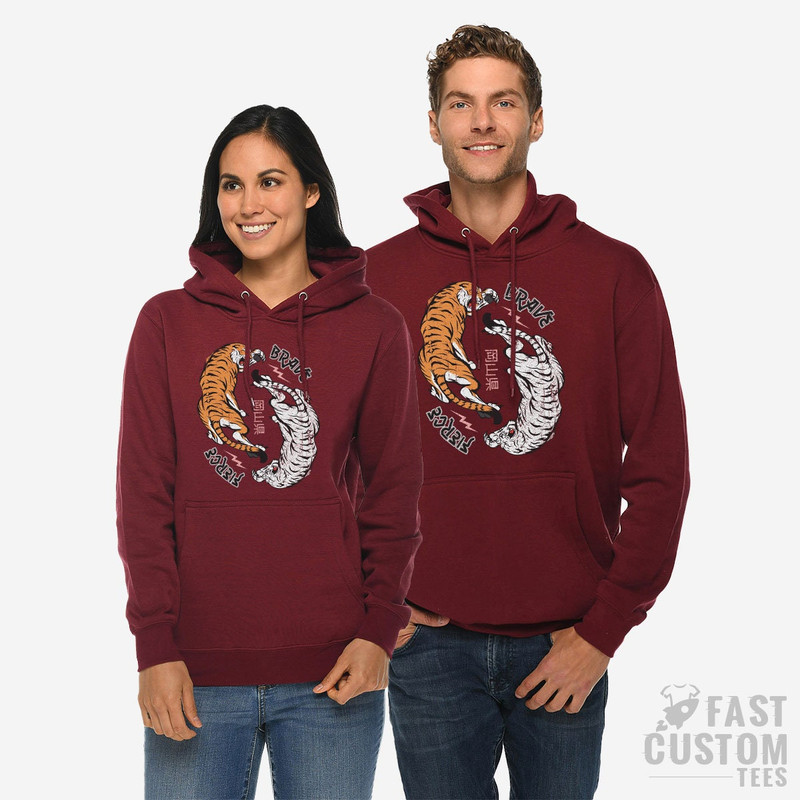 Tiger Hoodie, Yin Yang Hoodie, Brave Hoodie, Retro Hoodie, Vintage Sweatshirt, Positivity Quote, Animal Print Hoodies, Outdoor Clothing - 3.jpg