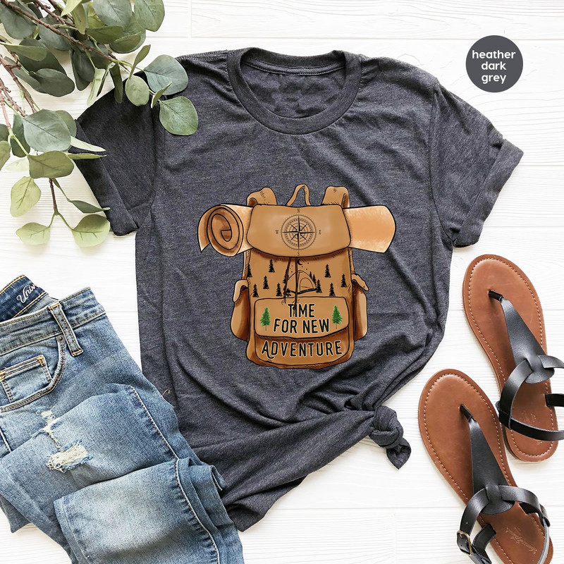 Time For New Adventure Shirt, Camping Graphic Tees, Vacation TShirt, Hiking Outfit, Outdoor Clothing, Shirts For Men, Birthday Gifts for Dad - 2.jpg