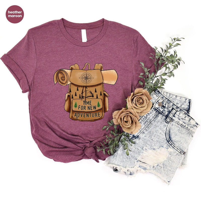 Time For New Adventure Shirt, Camping Graphic Tees, Vacation TShirt, Hiking Outfit, Outdoor Clothing, Shirts For Men, Birthday Gifts for Dad - 4.jpg