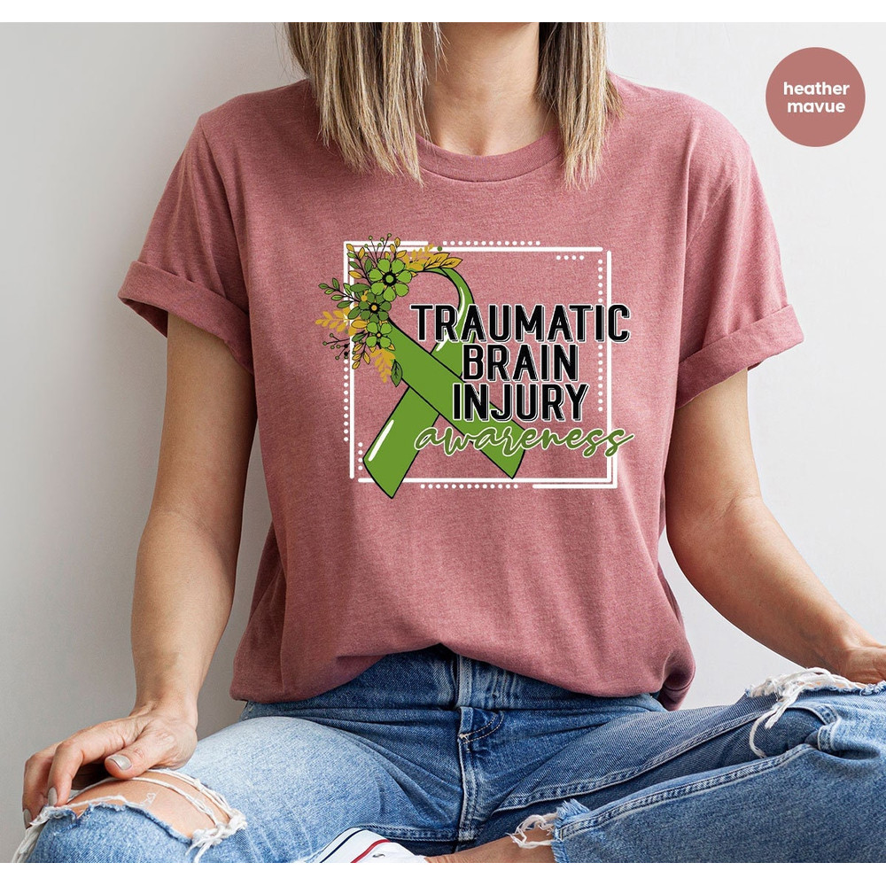 Traumatic Brain Injury Awareness TShirt, Neurosurgery Crewneck Sweatshirt, Head Trauma Shirt, Awareness Shirt, Support T-Shirt, Gift for Her - 1.jpg
