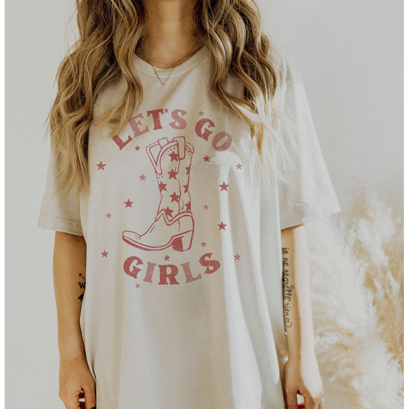 Let's Go Girls Graphic Tee, Let's Go Girls T-Shirt, Retro Graphic Tee, Gifts for Her, Gift, Bachelorette Bridal Party Shirts, Girls Trip - 1.jpg