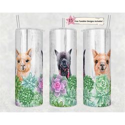 20oz skinny tumbler cute llama sublimation design templates