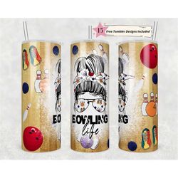 20oz skinny tumbler bowling life designs template straight