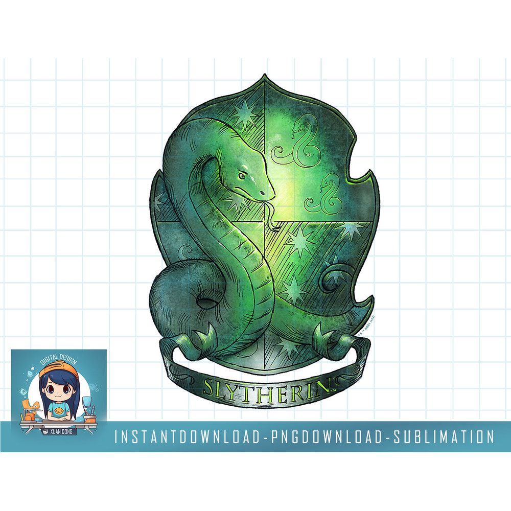 Harry Potter Deathly Hallows 2 Slytherin Shining Crest png, sublimate, digital download.jpg