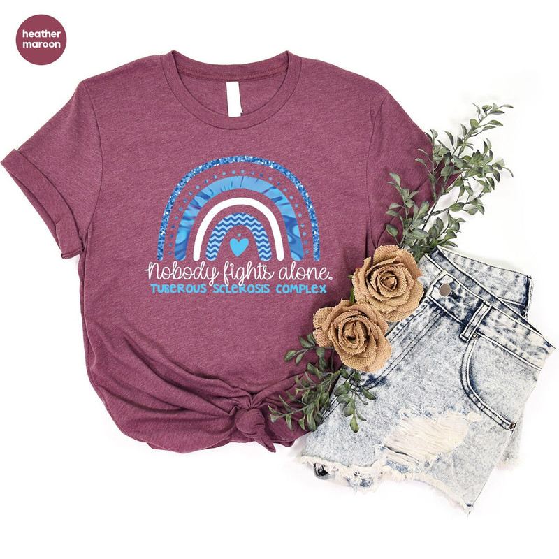 Tuberous Sclerosis Ribbon Shirt, Survivor Gift, Tuberous Sclerosis Awareness Shirt, Family Support T-Shirt, Fight Tuberous Sclerosis Tees - 6.jpg