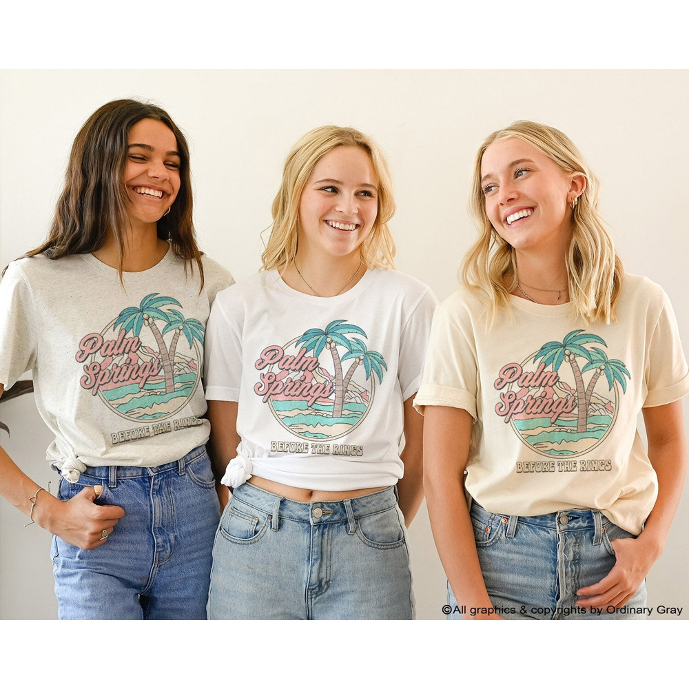 Palm Springs Bachelorette Party Shirts, Retro Palm Springs Shirts, Palm Springs Before the Rings, 90s Bachelorette Bride Bridal Party Shirts - 2.jpg