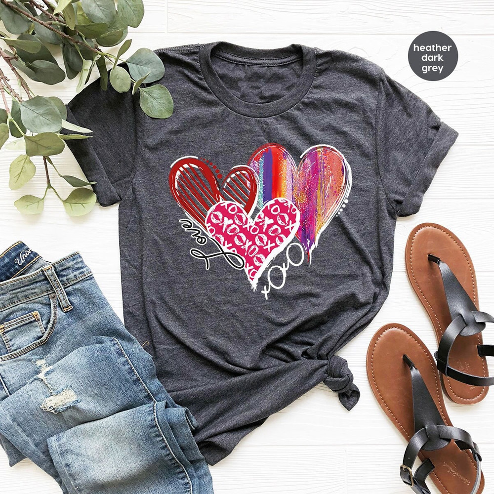 Valentine Heart Shirt, Love Valentine T-Shirt, Retro Valentines Day Crewneck Sweatshirt, Gift for Fiancee, Couple Gifts, Gift for Her - 1.jpg