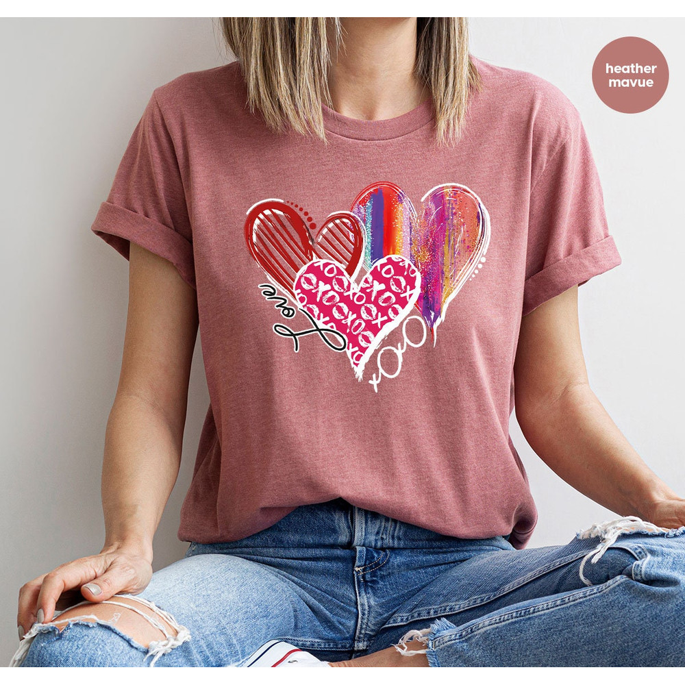 Valentine Heart Shirt, Love Valentine T-Shirt, Retro Valentines Day Crewneck Sweatshirt, Gift for Fiancee, Couple Gifts, Gift for Her - 6.jpg