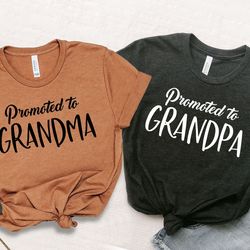 Promoted To Grandma Shirt, Promoted To Grandpa