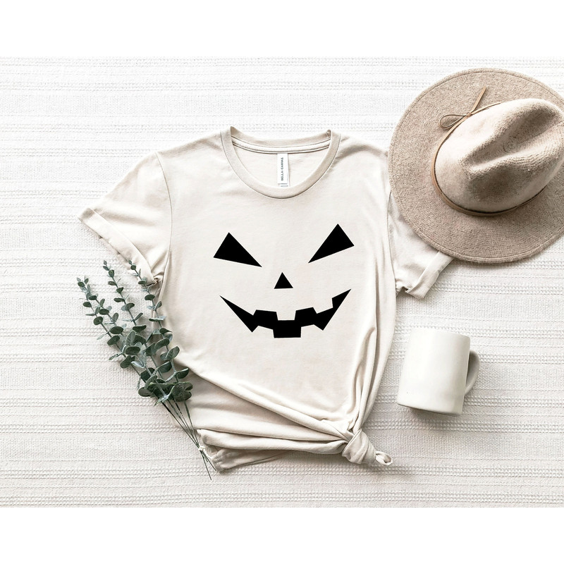 Pumpkin Face Shirt, Jack-O-Lantern Shirt, Women's Halloween Shirt, Cute Pumpkin Face Shirt, Halloween Party Shirt, Halloween Gift for Moms - 1.jpg