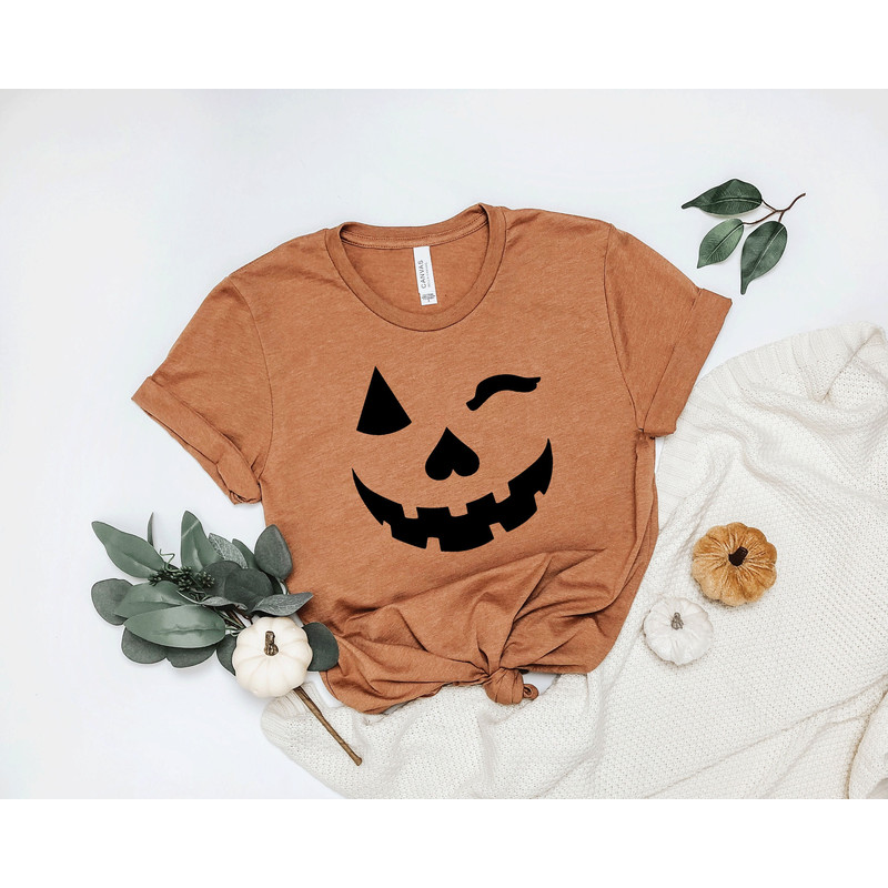 Pumpkin Shirt, Jack-O-Lantern, Halloween Shirt, Halloween T-shirt, Womens Tee, Pumpkin Face, Jack O lantern - 1.jpg