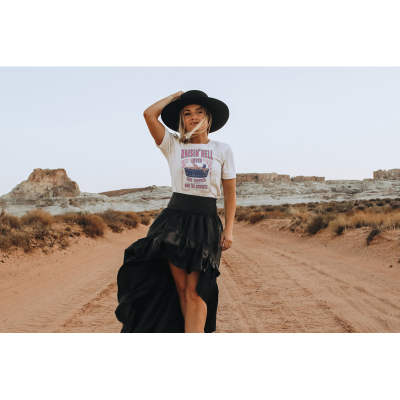 Raisin Hell With The Hippies Western Graphic Tee, Boho Western Shirt, Western Shirt, Cowgirl Shirt, Nashville Shirt - 2.jpg