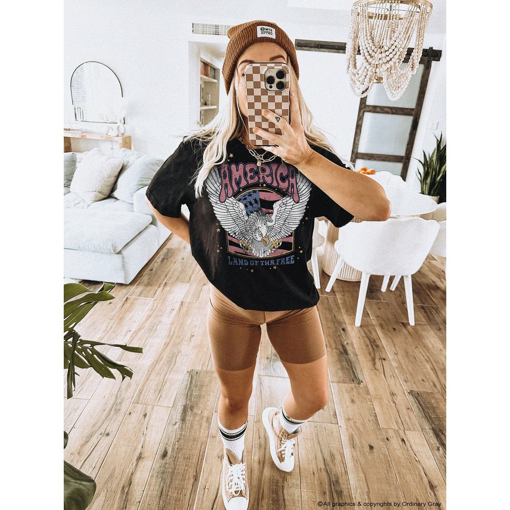 Retro America Shirt, America Land of the free, 4th Of July Shirt, Weekend Lake Shirt, Funny Graphic Tee, Patriotic USA Gift, Unisex Tee, - 2.jpg