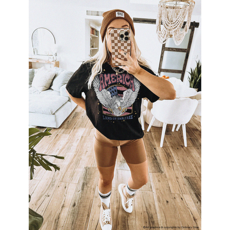 Retro America Shirt, America Land of the free, 4th Of July Shirt, Weekend Lake Shirt, Funny Graphic Tee, Patriotic USA Gift, Unisex Tee, - 2.jpg