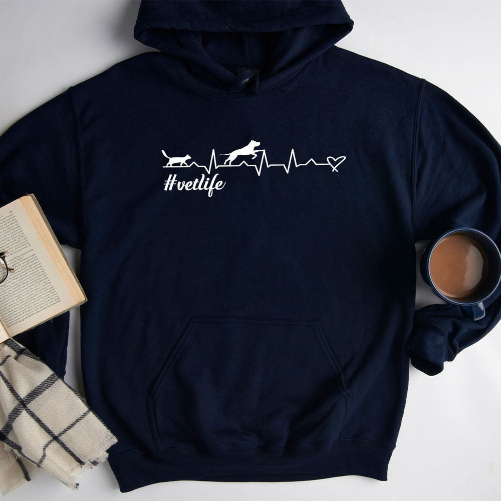 Vet Life Sweatshirt, Vet Tech Week Veterinarian Gifts, Unisex Veterinary Cat Dog Heart Graphic Hoodie, Crewneck Vet Tech Long Sleeve Shirts - 4.jpg