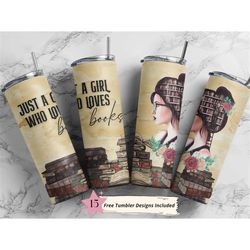 book lover tumbler, 20oz skinny tumbler sublimation designs