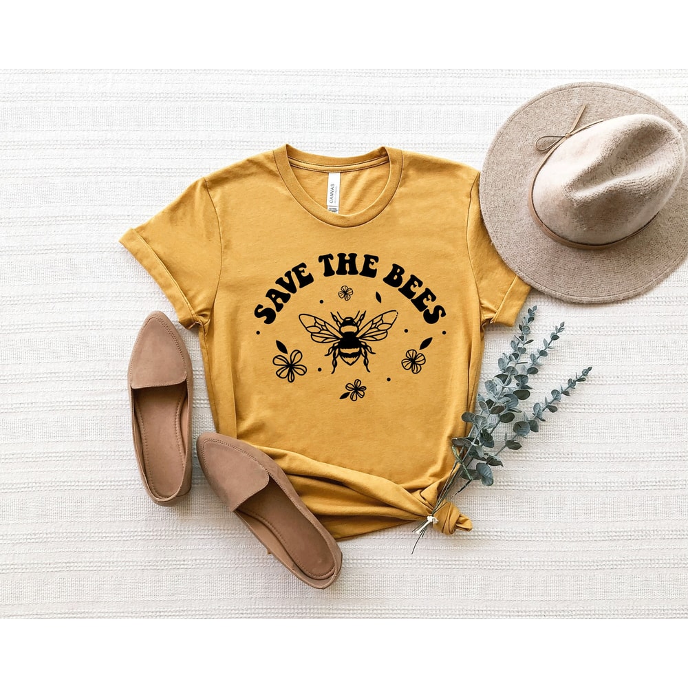 Save The Bees Shirt, Honey Bee T-shirt, Animal Lovers Shirt, Bee Shirt, Nature Shirt, Bee Botanical Shirt, Nature Shirt, Best Friend Gift - 1.jpg