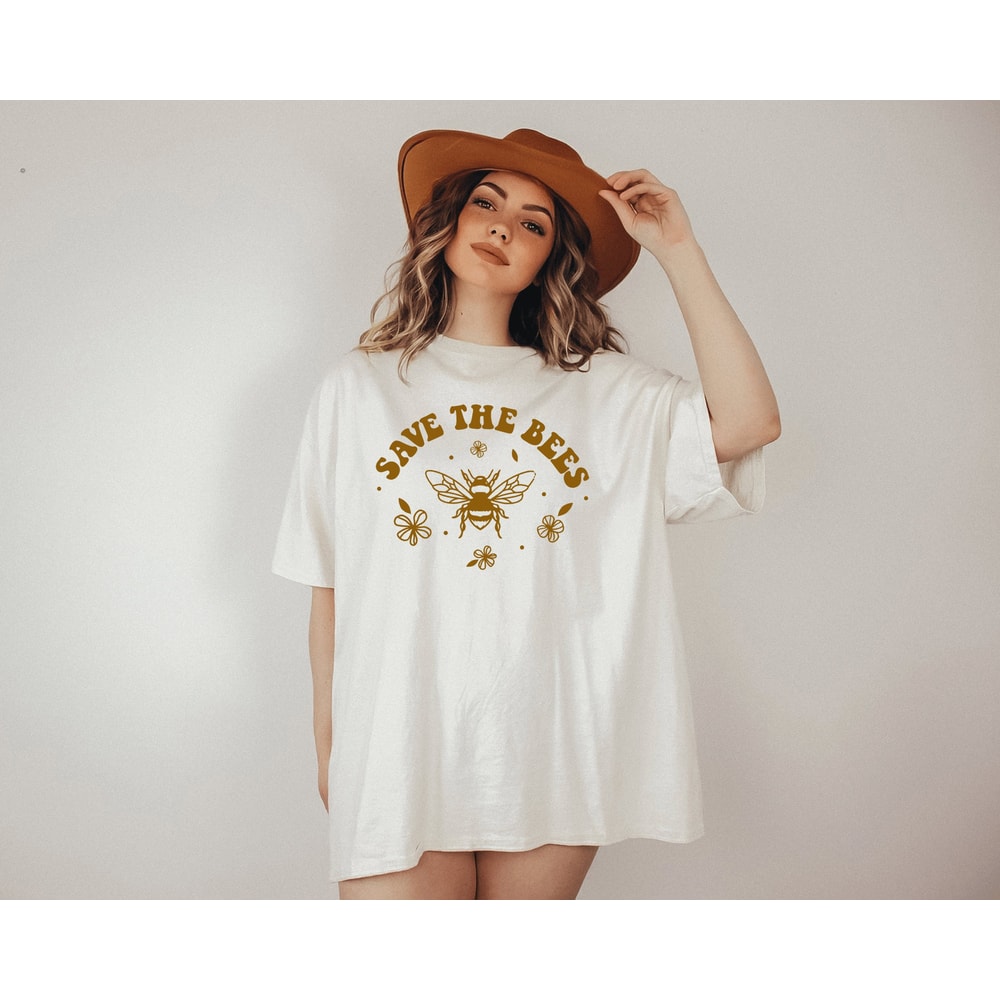 Save The Bees Shirt, Honey Bee T-shirt, Animal Lovers Shirt, Bee Shirt, Nature Shirt, Bee Botanical Shirt, Nature Shirt, Best Friend Gift - 2.jpg