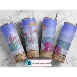 flip flop life sublimation design 20 oz skinny tumbler wrap