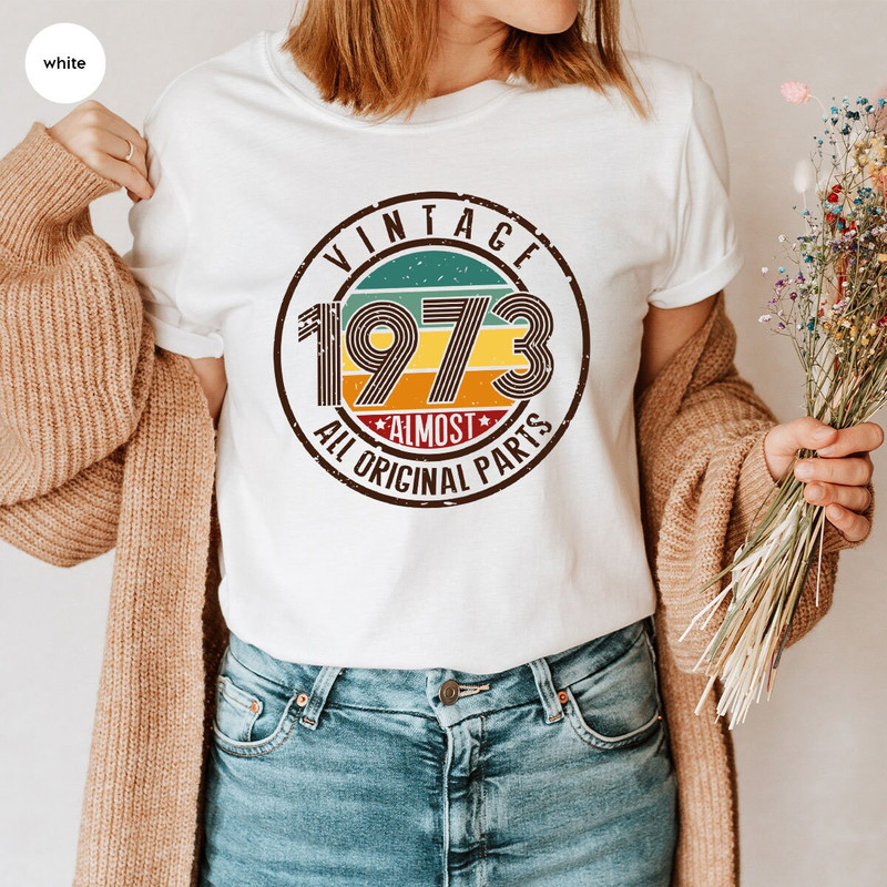 Vintage Birthday Graphic Tee, 1973 Birthday T-Shirt, Customized Birthday Shirt, 50th Birthday Gift, Personalized Gifts, Retro Birthday Shirt - 2.jpg