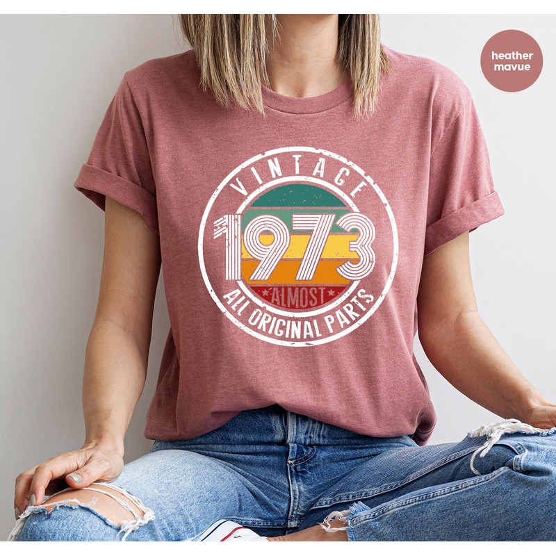 Vintage Birthday Graphic Tee, 1973 Birthday T-Shirt, Customized Birthday Shirt, 50th Birthday Gift, Personalized Gifts, Retro Birthday Shirt - 3.jpg