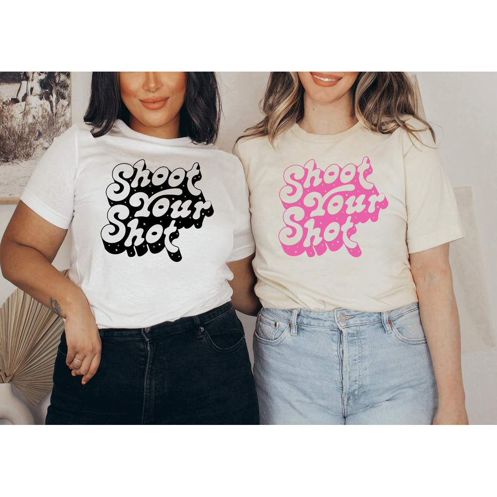 Shoot your shot tshirts, Retro Boho Tee, Oversized Graphic T-Shirt, Girl Power Shirt, Woman Power Shirt, Retro Shirt - 2.jpg