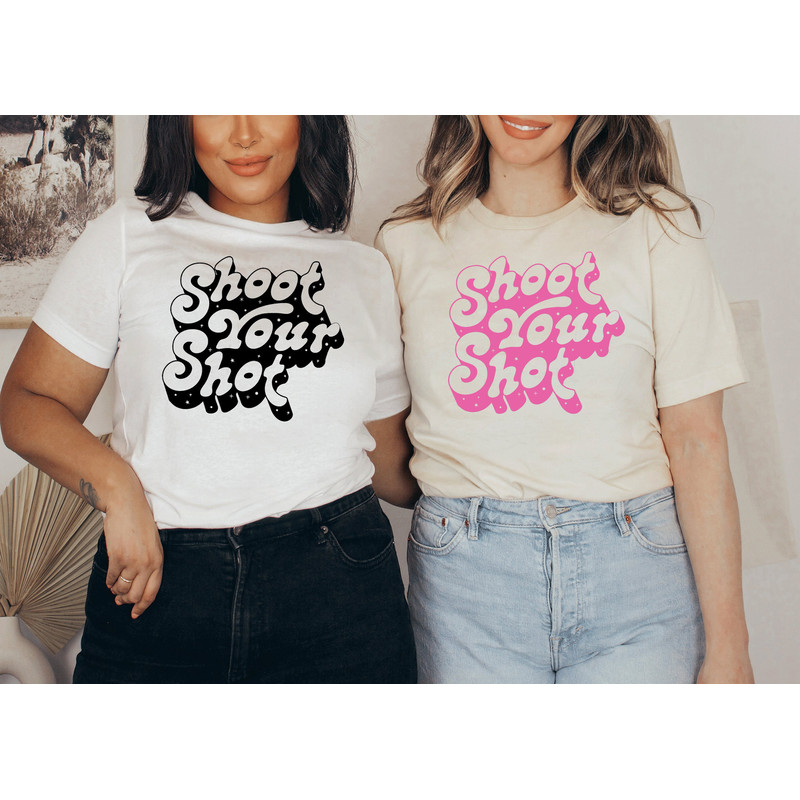 Shoot your shot tshirts, Retro Boho Tee, Oversized Graphic T-Shirt, Girl Power Shirt, Woman Power Shirt, Retro Shirt - 2.jpg