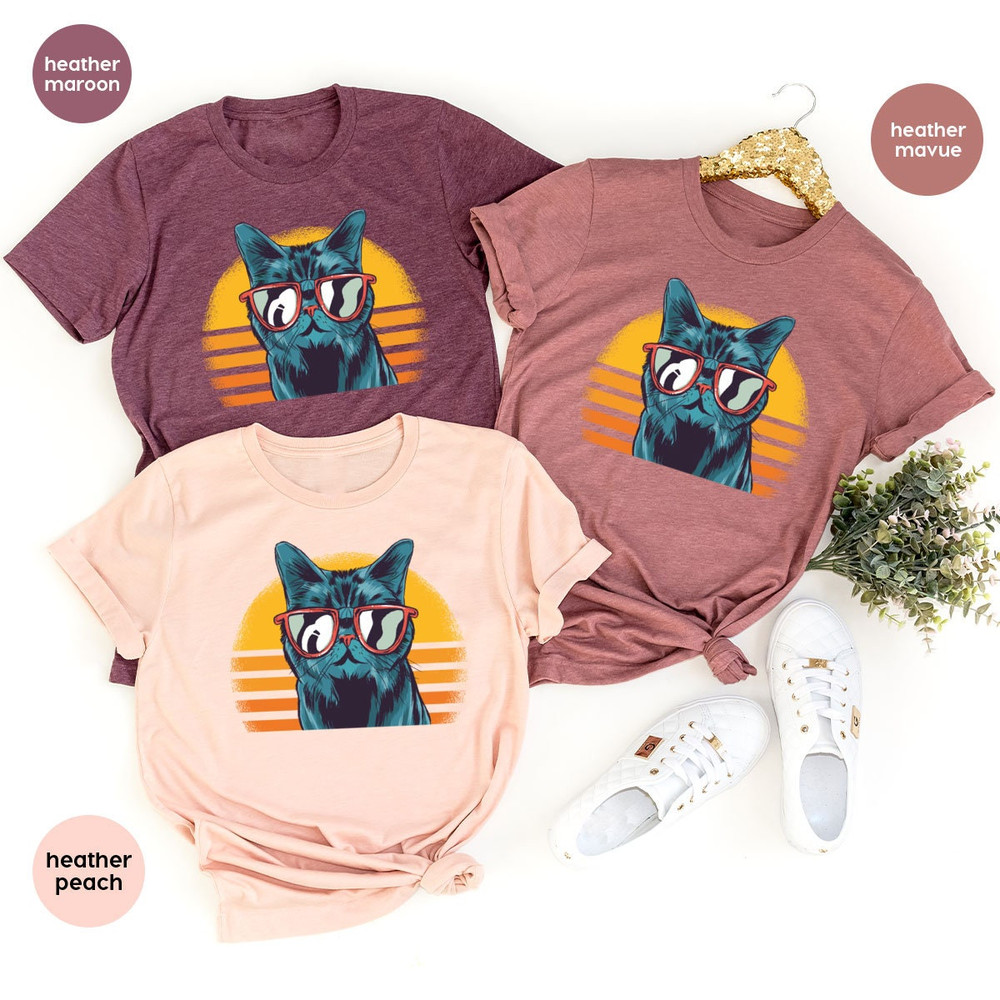 Vintage Cat T Shirt, Cool Cat Shirt, Cat Crewneck Sweatshirt, Retro Cat TShirts, Cat Mom Gift, Cat Dad Outfit, Cat Owner Gifts, Cool Shirts - 4.jpg