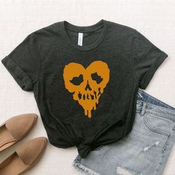 Skull Halloween Tshirt, Skull Heart Shirt, Skul