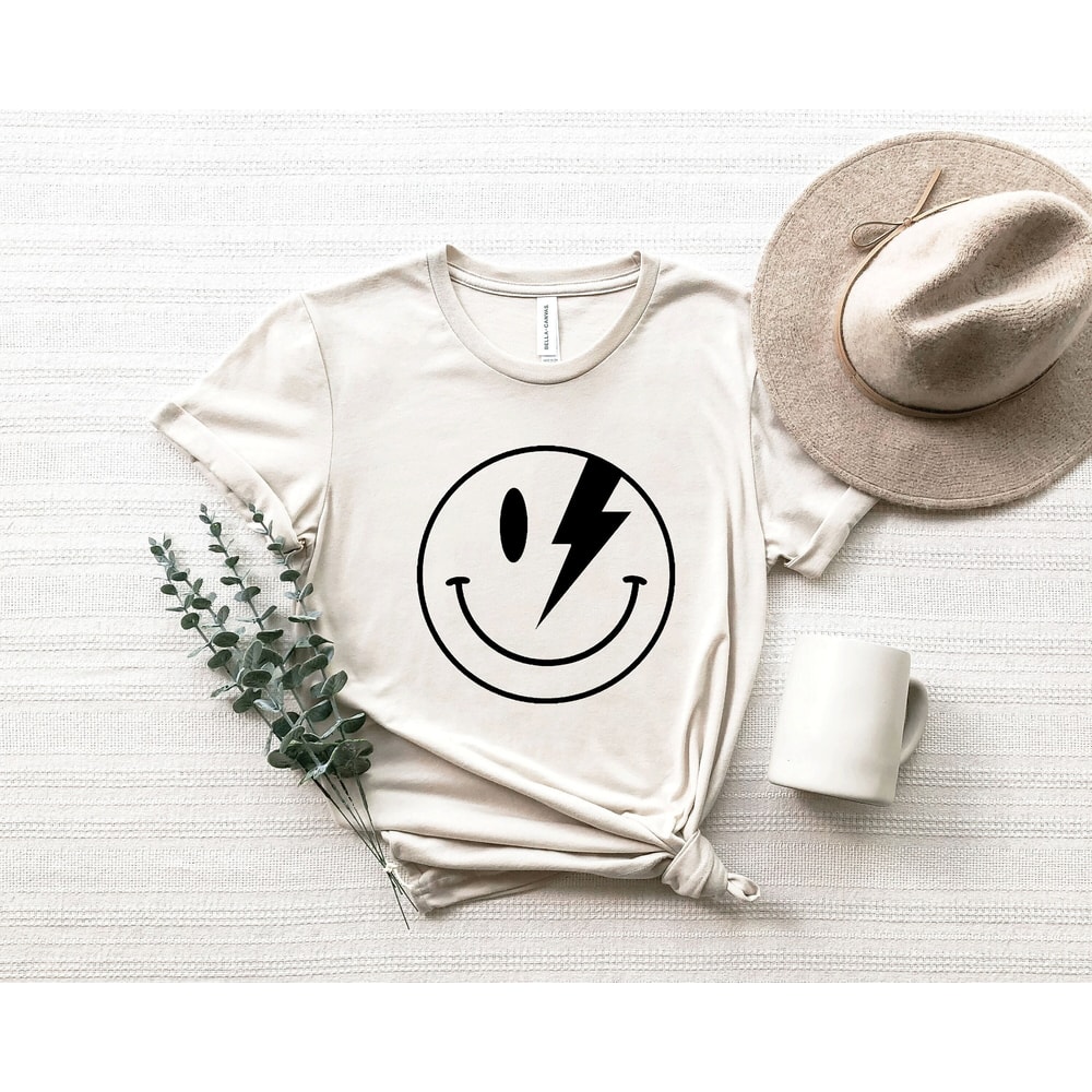 Smile Shirt, Lightning Bolt Smiley Shirt, Comfort Colors Smiley Shirt, Lightning Bolt Shirt, Comfort Colors Shirt, Smiley Shirt - 2.jpg