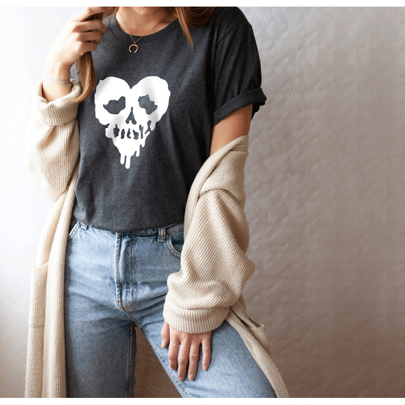 skull halloween tshirt, skull heart shirt, skull love shirt, halloween tshirt, halloween funny shirt - 3.jpg