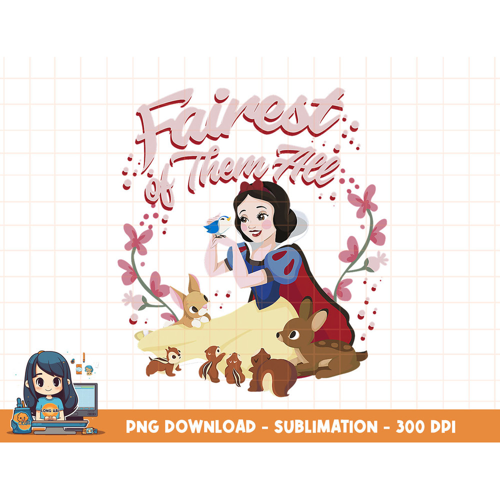 Disney Snow White Fairest Floral Wreath Graphic T-Shirt png, sublimation, digital print.jpg