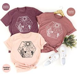 western shirt, adventure vneck shirt, desert shirt, nature graphic tees, cactus shirt, plant t-shirt, summer tees, count