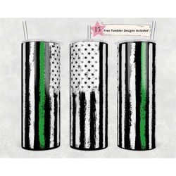 thin green line 20 oz skinny tumbler sublimation design