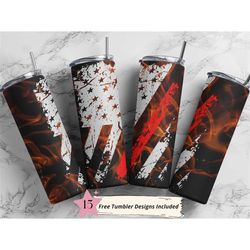 thin red line 20 oz skinny tumbler sublimation design