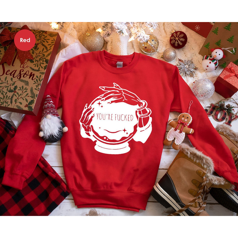 You're Fucked Sweatshirt, Witchy Long Sleeve, Goth Shirt, Halloween Hoodie, Mystical Hand Shirt, Psychic Tee, Funny Witch Shirt - 6.jpg