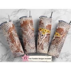 20oz skinny tumbler sublimation designs bull skull boho